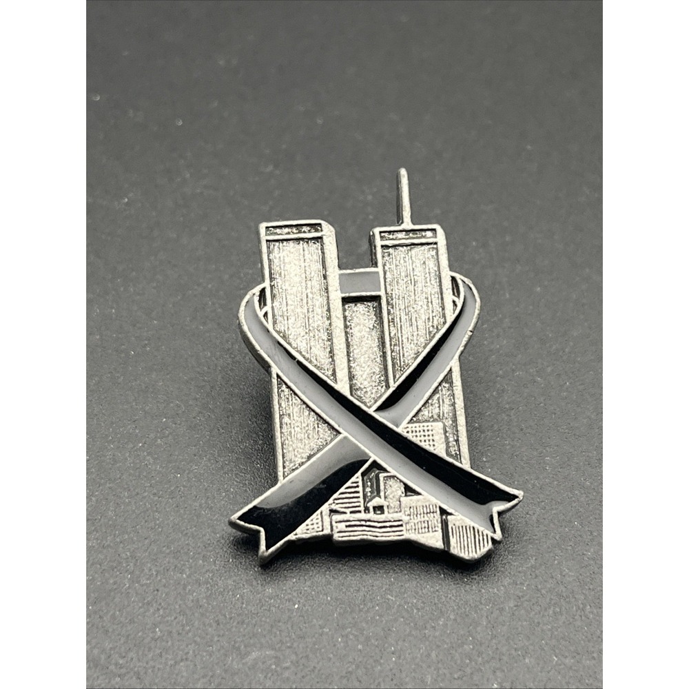 September 11th 9/11 Twin Towers Pewter Silver Tone Lapel Hat Pin